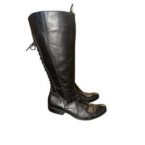 Women’s Boemos Black Italian Leather Riding Boots. Size 39 ( 8.5 )